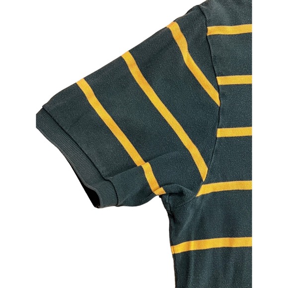 Polo Ralph Lauren Green Yellow Stripe Orange Pony Polo Shirt 100% Cotton Size XL - Picture 3 of 6